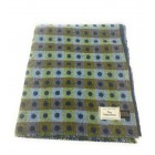 Pure Wool Tweed Blanket/Throw Blue Multicoloured Polka Dot 